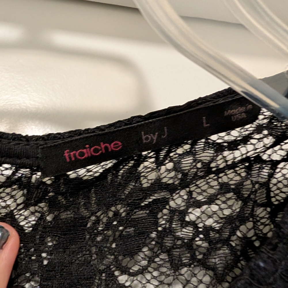 Black Lace Top Jumpsuit - Picture 5 of 7